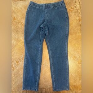 Isaac Mizrahi Live Blue Denim Jeggings Pant Sz10P Elastic Waist 30” Inseam 25”